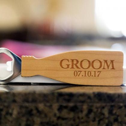 Groom Bottle Opener- Custom Corkscrew-engraved..