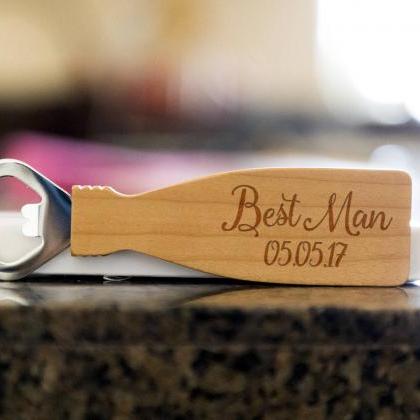 Best Man Bottle Opener- Custom Corkscrew-engraved..
