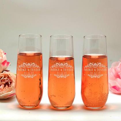 Personalize wedding Champagne glass..