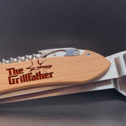 The Grill father Engraved BBQ Set,P..