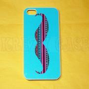 Iphone 5 Case, New iPhone 5 case - Mustache Aztec Print Teal Iphone 5 Cover, iPhone 5 Cases, Case for iPhone 5