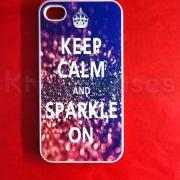 iPhone 4/4s case, iPhone 4/4s casesKeep calm and sparkle on iPhone 4/4s Black White Fast Ship