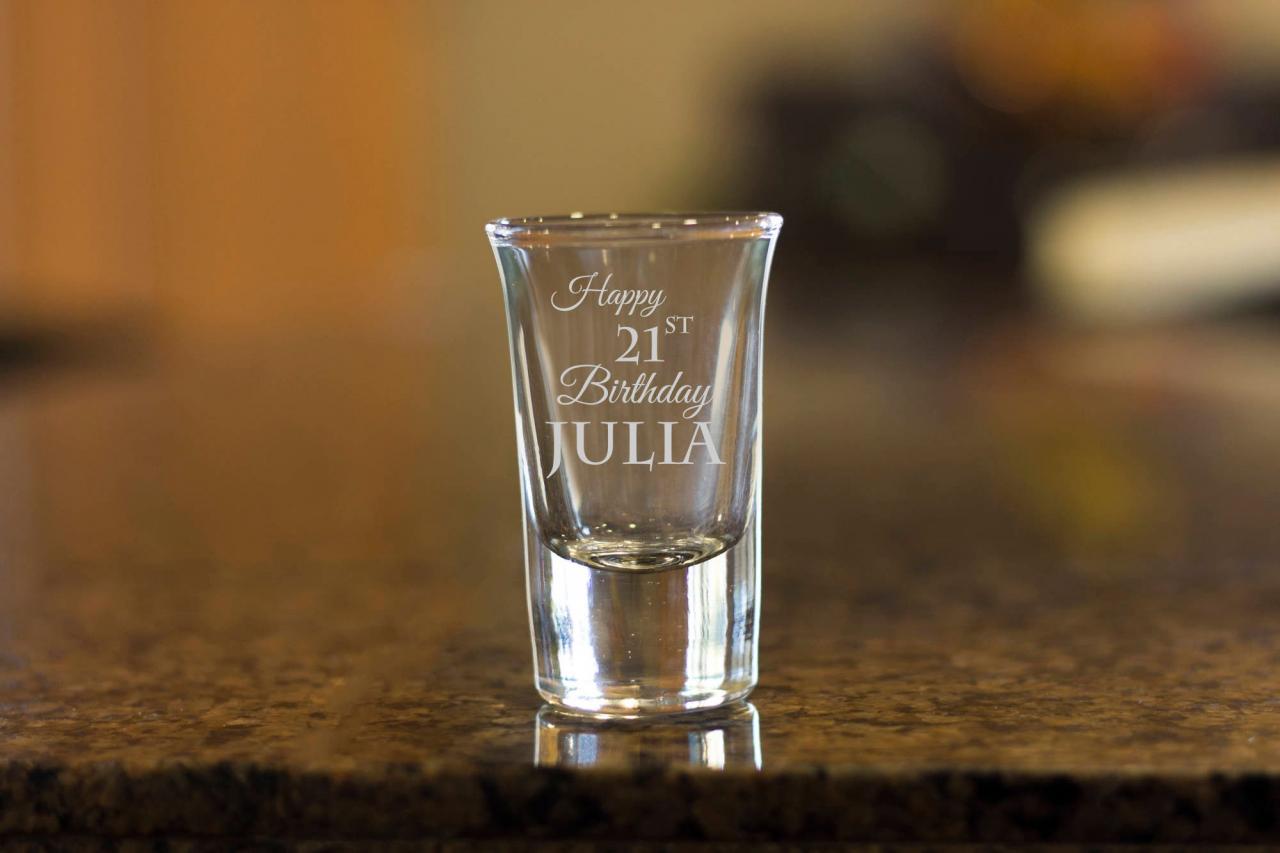 21st birthday store shot glass