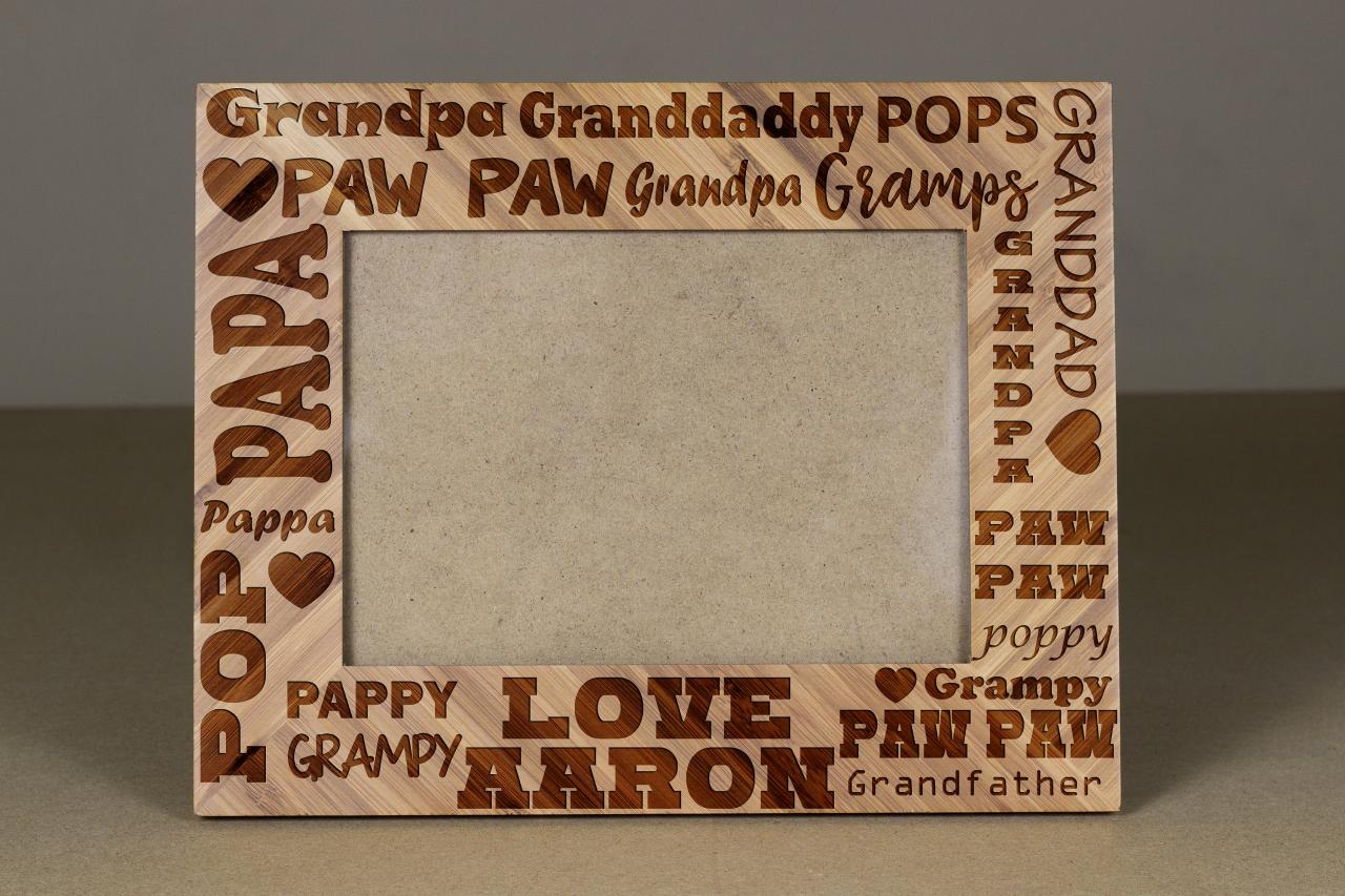 Papa Photo Frame,wooden Engrave Frame,custom Picture Frame,engraved Photo Frame,wooden Photo Frame, Granddad Frame,gift For Dad,gift For Him