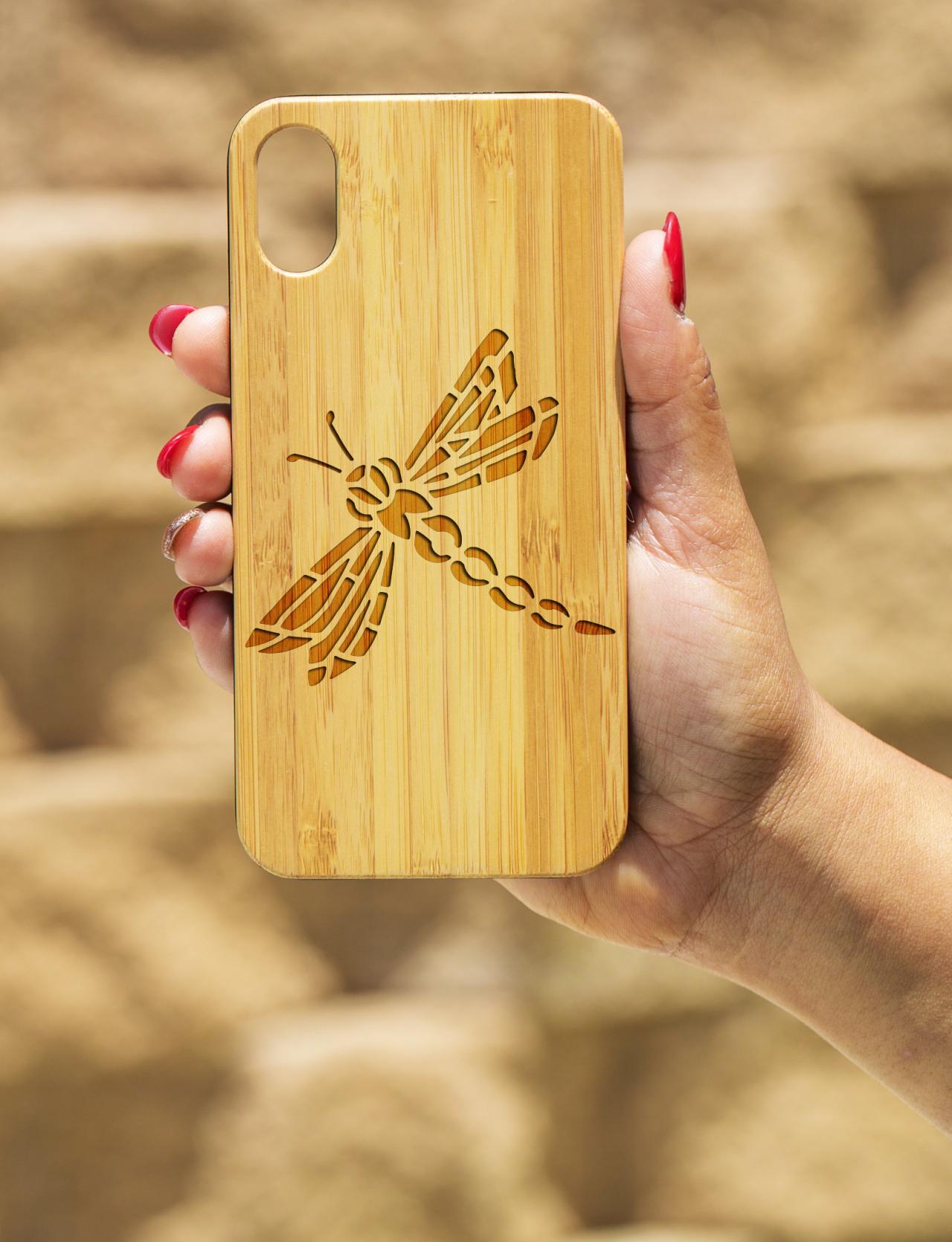 Dragon Fly IPhone X Case, Engraved Iphone X case, Wooden Engraved Iphone X Case, Iphone case, Beautiful Gift for here, unique, dragonfly