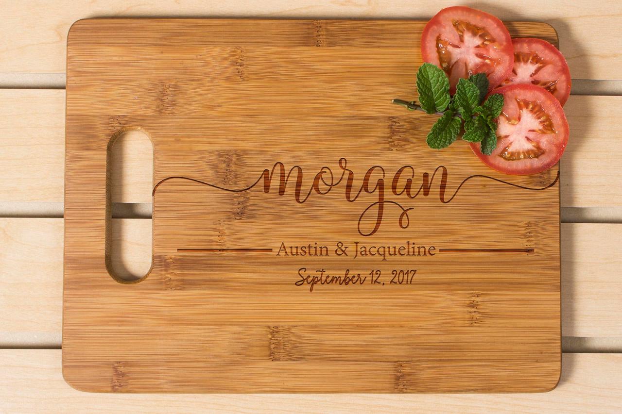 Personalized cutting board, Wedding Gift, Kitchen Decor, Housewarming Gift, Family Name Engraved Cutting Board, Anniversary Gift