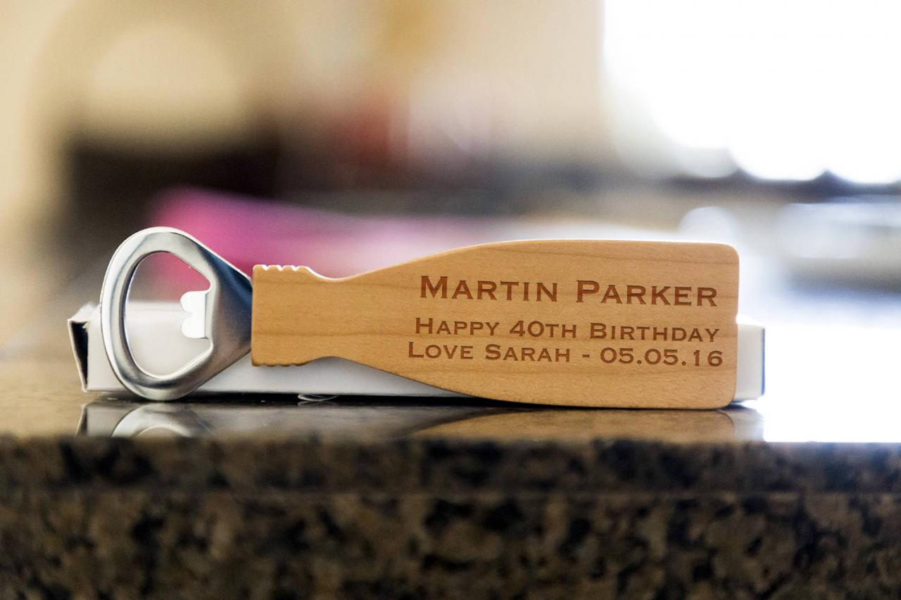 Happy 40th Birthday bottle opener- custom corkscrew-Engraved wine bottle opener-wedding party gift-monogram bottle opener-personalize opener