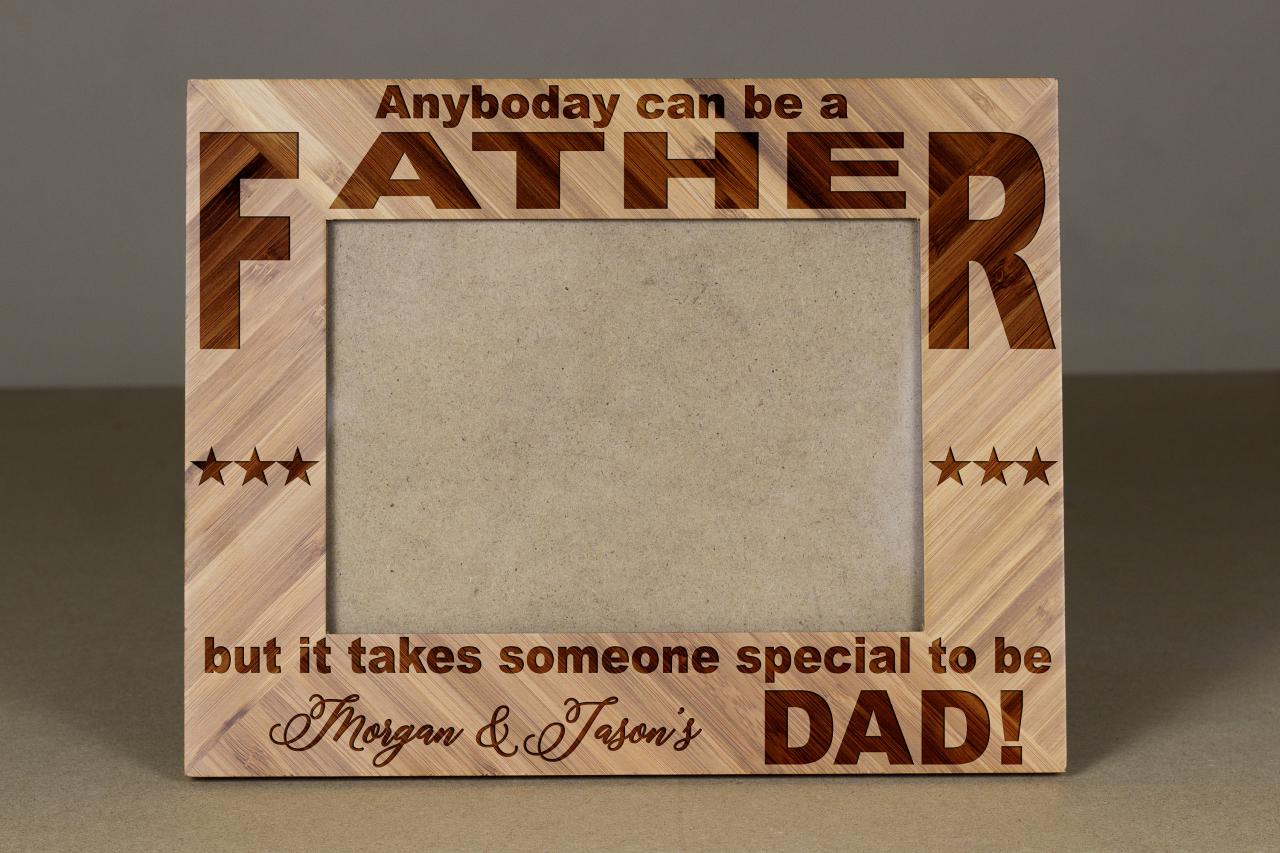 Father's Day frame, Wooden Engrave frame,Custom Picture Frame,Engraved Photo Frame, Wooden Photo Frame, Dad Frame,gift for dad,Gift for him