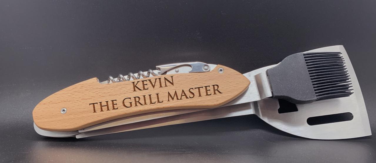 The Grill Master Bbq Tool Set,personalized Bbq Tool Set, Unique Bbq Grill Set,barbecue Master Engraved Barbecue Set, Personalized Grill Set