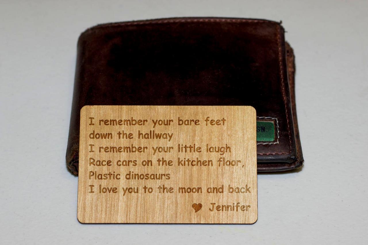 Wooden Wallet Insert, Customized Wallet Insert, Custom Wallet Card, Wood Wallet, 5th Anniversary, Custom Engraved, Christmas Gift