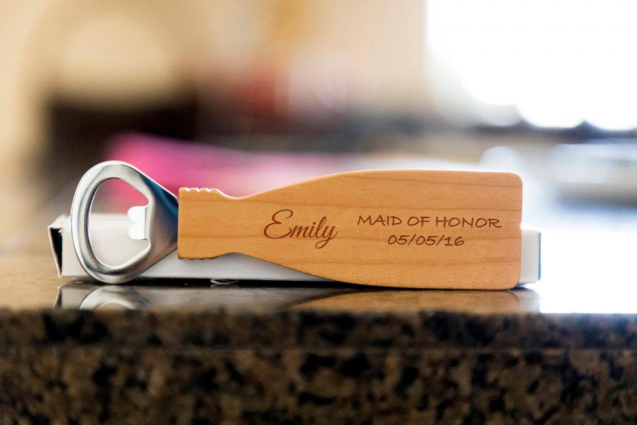 Maid of honor bottle opener-custom corkscrew-Engraved wine bottle opener-wedding party gift-monogram bottle opener-personalize opener