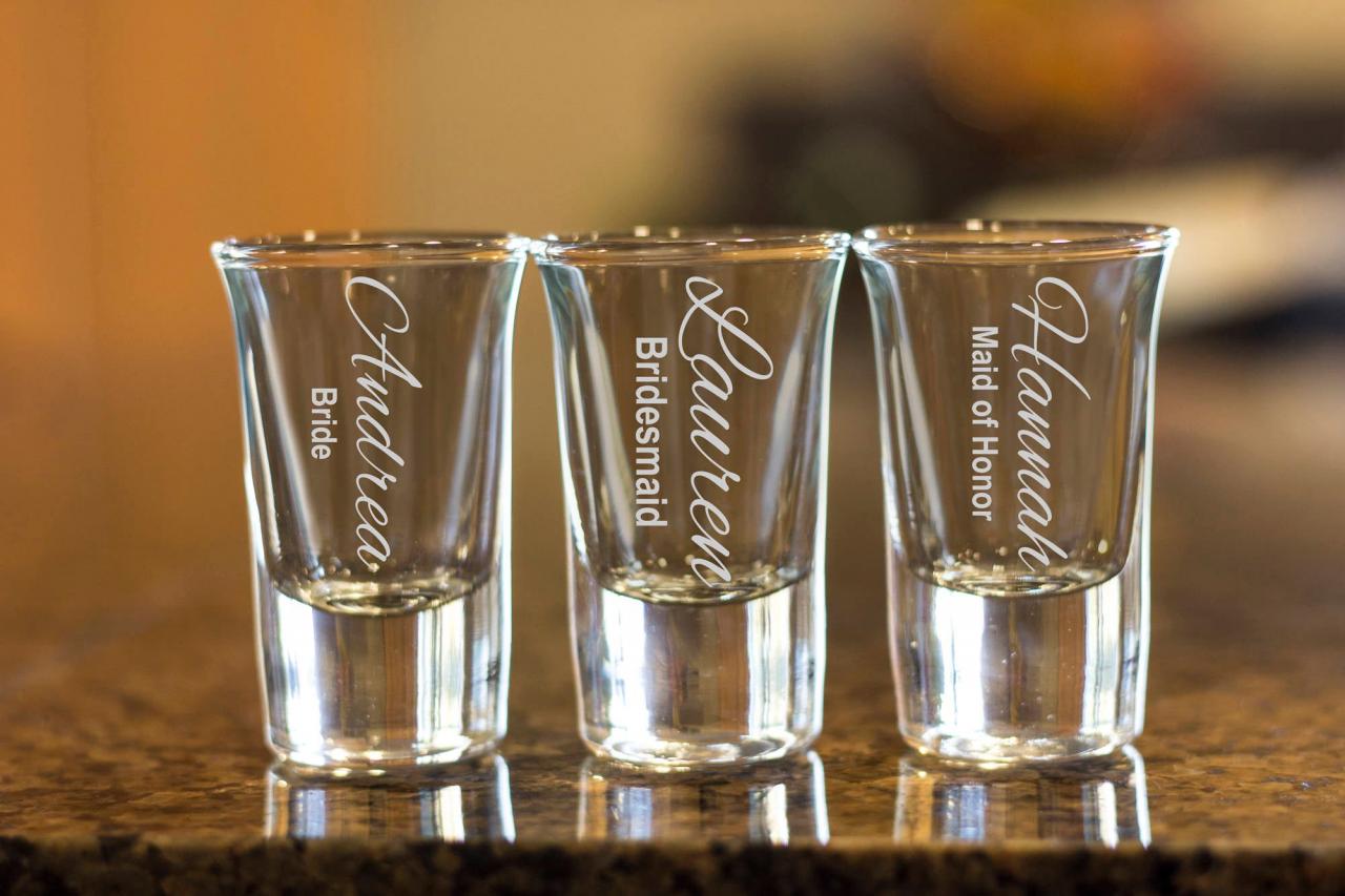 Bridesmaid shot glasses best sale
