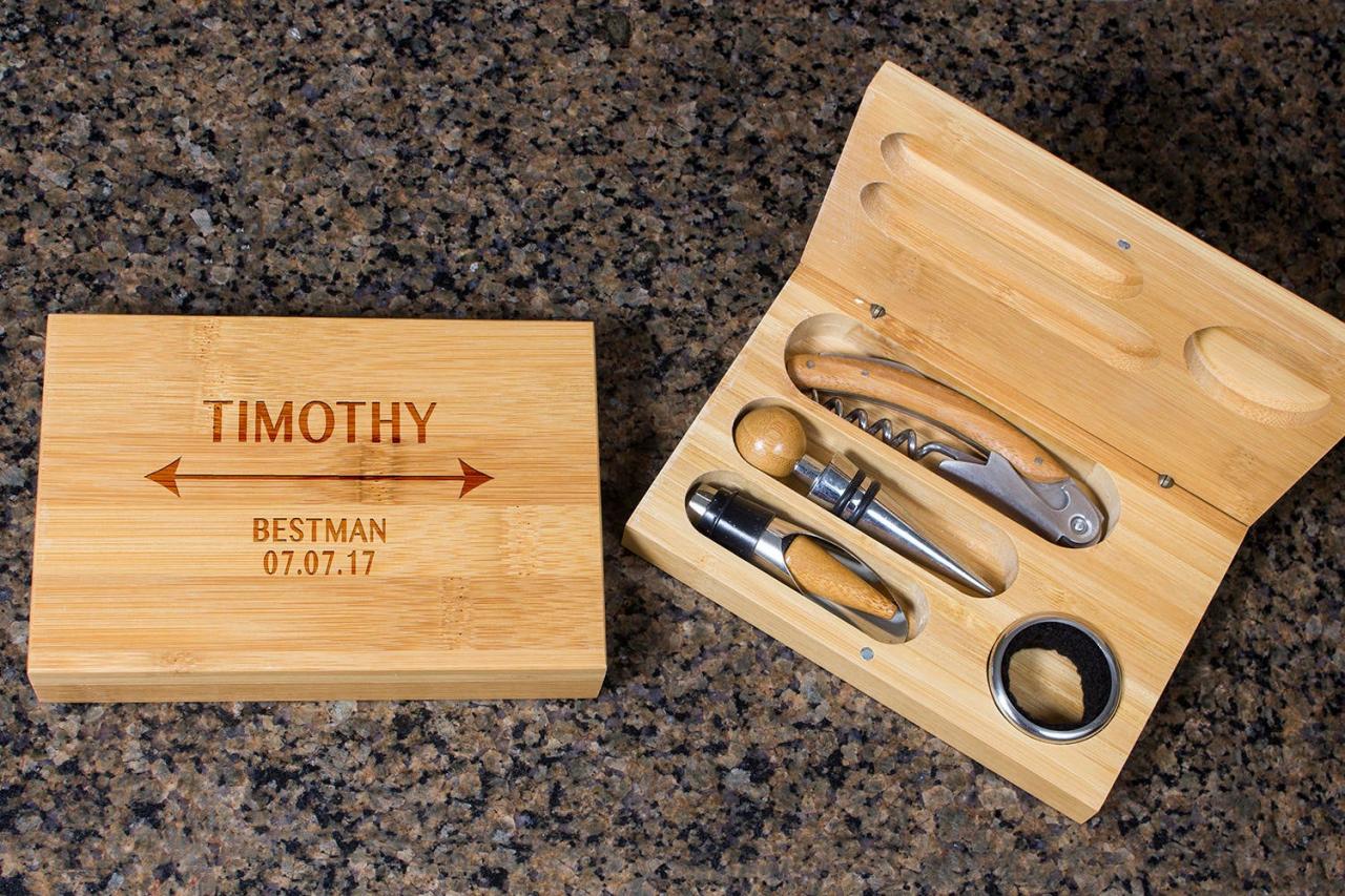 Engraved Wine opener set, Personalized Cork screw Set, Best Man, Personalized Name Engraved Wine Opener set, Party Favor, Christmas Gift