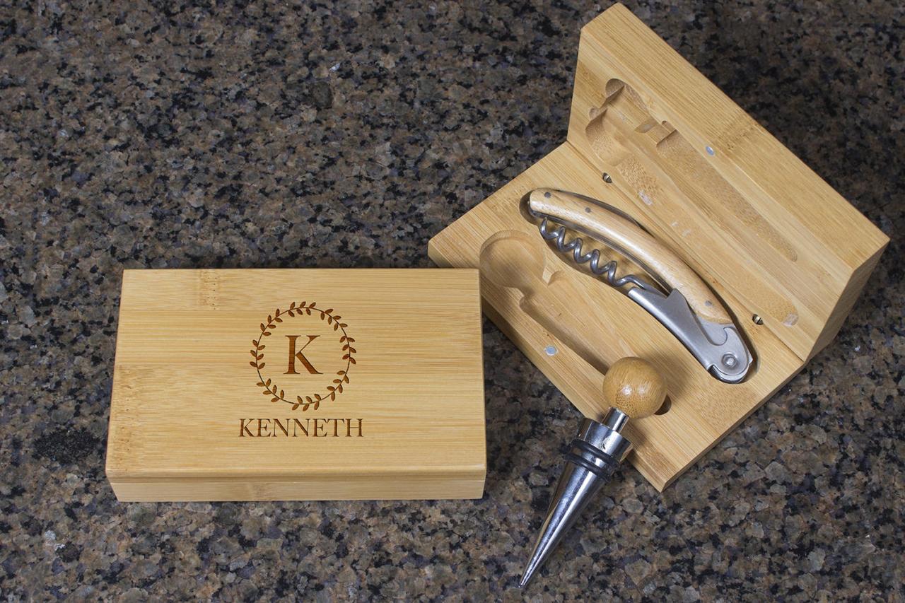 Engraved Wine opener set, Personalized Cork screw Set, Custom Engraved Wine Opener set, Wine Party Favor, Christmas Gift
