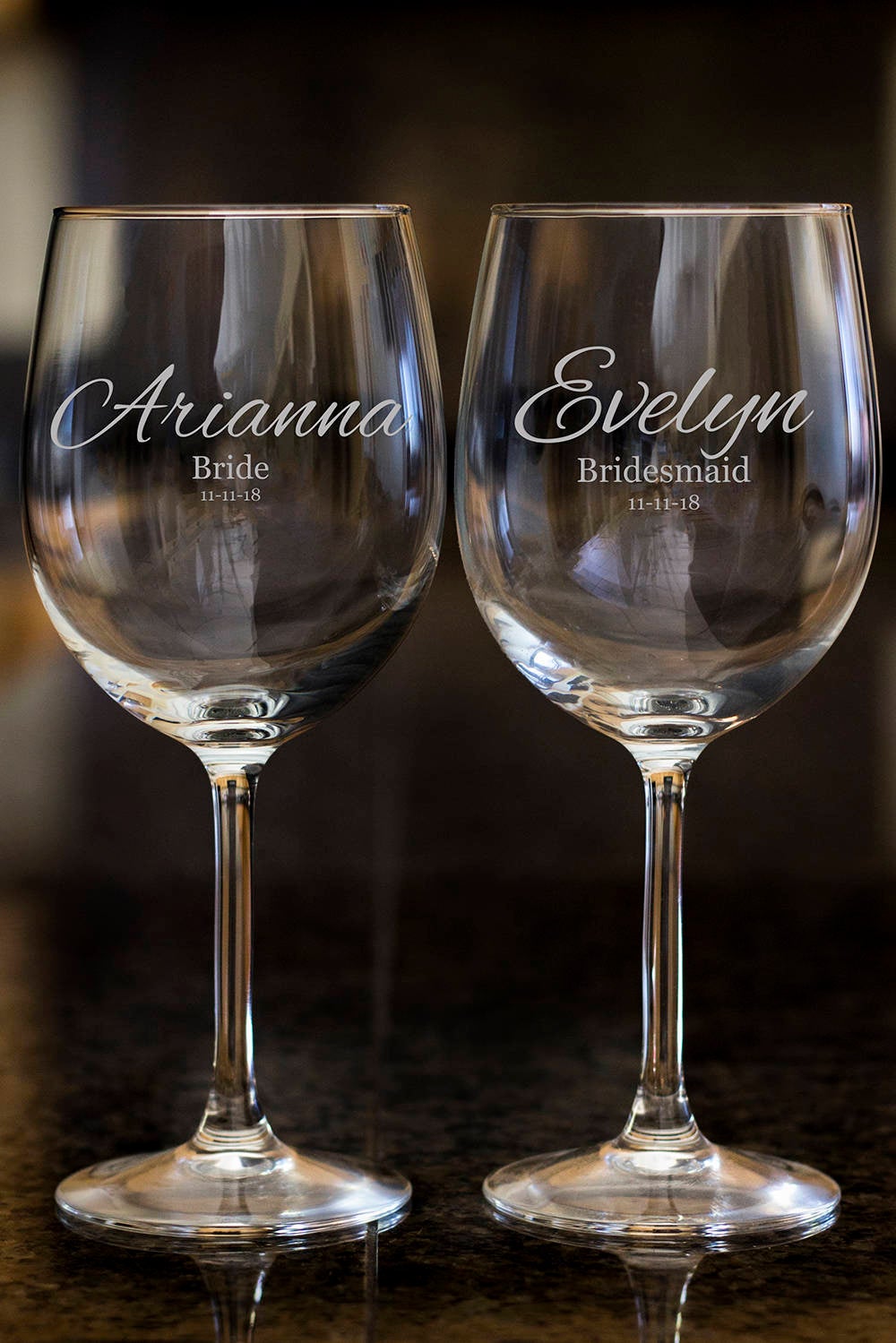 Bridesmaid wine glasses,Personalize wine glasses,Engraved wine glasses, etched Wine glasses,wedding gift, Bachelor party, Bridal shower gift