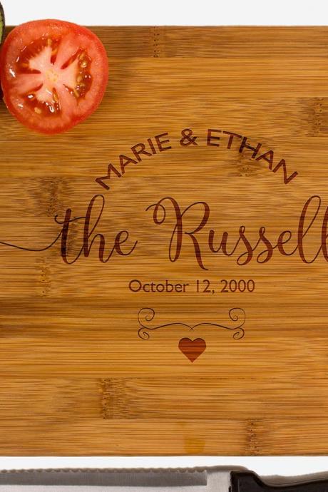 Personalized cutting board, Wedding Gift, Kitchen Decor, Housewarming Gift, Family Name Engraved Cutting Board, Anniversary Gift