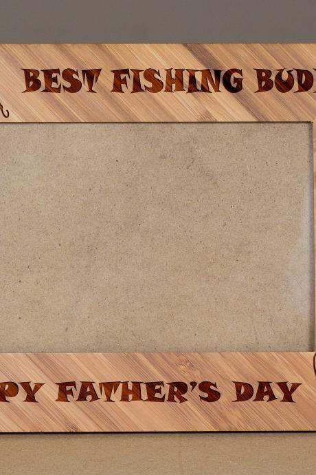 Fishing dad frame,Wooden Engrave frame,Custom Picture Frame,Engraved Photo Frame, Wooden Photo Frame, Dad Frame,gift for dad,Gift for him