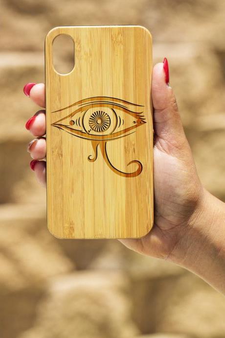 Egyptian Eye IPhone X Case, Engraved Iphone X case, Wooden Engraved Iphone X Case, Iphone case, Beautiful Gift for here, unique