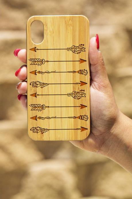 Arrow IPhone X Case, Engraved Iphone X case, Wooden Engraved Iphone X Case, Iphone case, Beautiful Gift for here,unique case