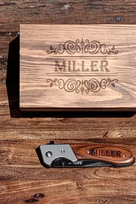 Personalize Hunting Knife With Box,personalize Knife,groomsman Knife,groomsman Gift,wedding Favor,pocket Knifes,gift For Father,gift For Him