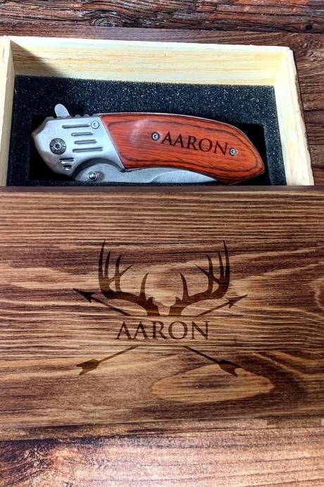 Deer Antler Groomsman Giftbox, Personalize Knife,Groomsman Knife,Groomsman gift,Wedding Favor, Hunting Knifes,Gift for Father,Gift for him