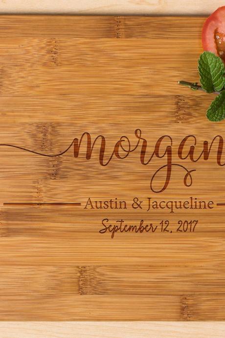 Personalized Cutting Board, Wedding Gift, Kitchen Decor, Housewarming Gift, Family Name Engraved Cutting Board, Anniversary Gift