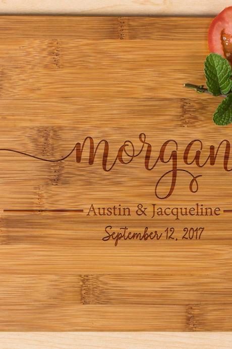 Personalized cutting board, Wedding Gift, Kitchen Decor, Housewarming Gift, Family Name Engraved Cutting Board, Anniversary Gift