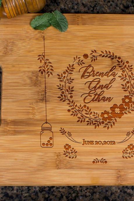 Personalized Cutting Board, Wedding Gift, Kitchen Decor, Housewarming Gift, His &amp;amp; Her Name Engraved Cutting Board, Chopping Board