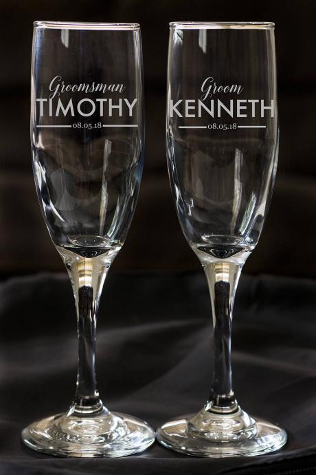 Set Of 2 Champagne Flues, Personalized Names Wedding Toasts, Gift For Her, Engraved Wedding Champagne Glasses,custom,engraved.