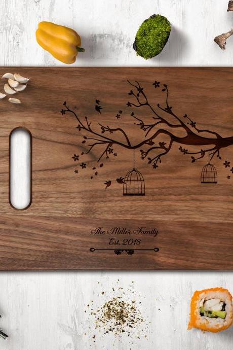 Love tree walnut Cutting board,wedding gift,newlyweds gift board,Couple Walnut cutting board,Kitchen Decor,Housewarming Gift,Engraved board