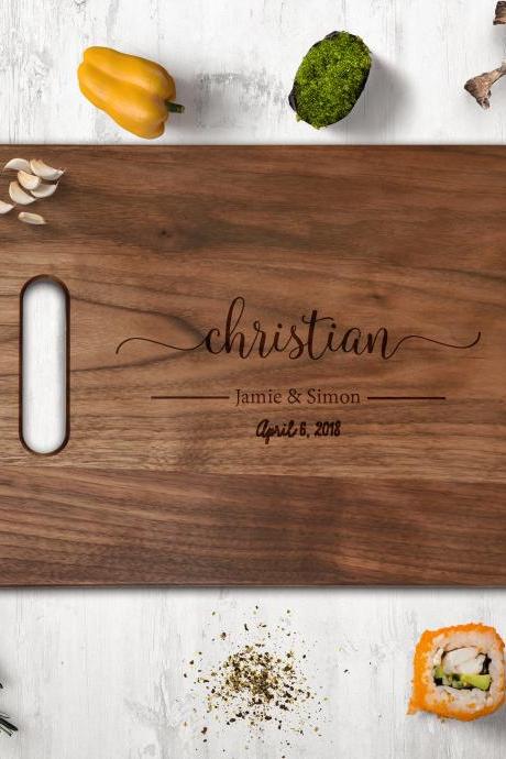 Personalize walnut Cutting board,wedding gift,newly weds gift board,Couple Walnut cutting board,Kitchen Decor,Housewarming Gift, Engraved