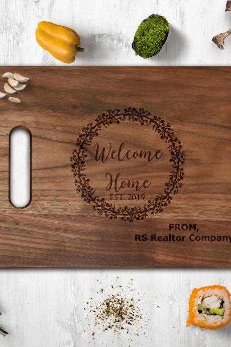 Realtor Cutting board, new house owner gift,newly weds gift board,Couple Walnut cutting board, Wedding Gift, Kitchen Decor,Housewarming Gift