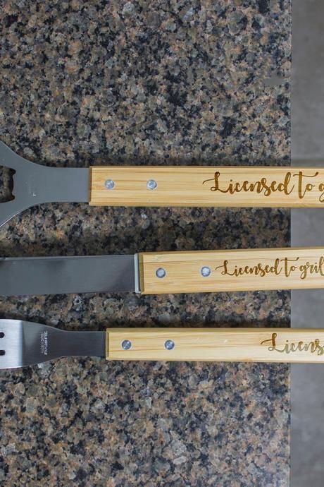 Personalized BBQ Set, Personalized BBQ tool set, Unique BBQ Grill Set, Licensed Engraved Barbecue Set, personalized grill set