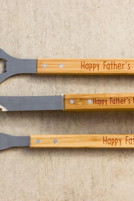 Personalized BBQ Set, Personalized BBQ tool set, Unique BBQ Grill Set, Father's Day Engraved Barbecue Set, personalized grill set