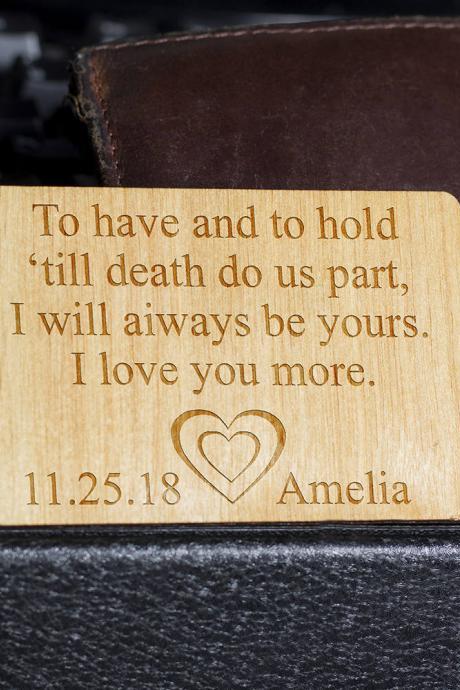 Wooden Wallet insert, Customized Wallet Insert, Custom Wallet Card, Wooden Wallet Insert Gift, Wooden Wallet Insert Card, Custom Engraved