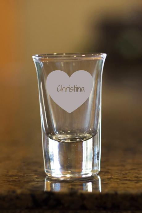 Custom Name Shot Glass,customize Shot Glass,wedding Shot Glass, Wedding Favor, Couple Shot Glass,best Friend Bday Gift, Etched Name Shot