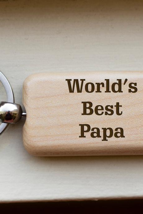 Personalize Key chain,World's best Papa key chain, love key chain,custom key chain, wood key chain, Gift for Dad ,Father's day Gift