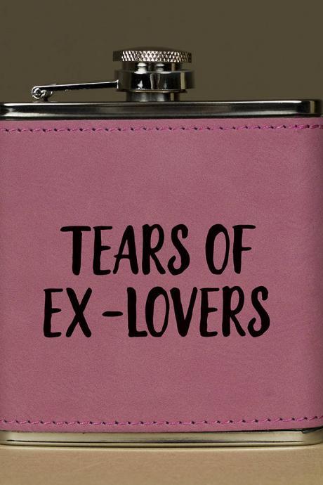 Funny Flask, Unique Flask, Tears Of Ex-lovers Funny Flask, Sarcasm Flask, Birthday Gift, Gift, Perfect Gift, Leather Flask