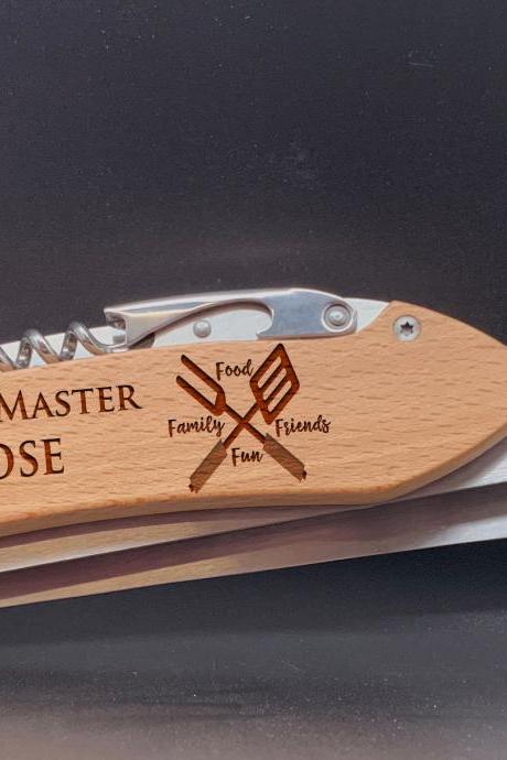 Grill Master Engraved BBQ Set,Personalized BBQ tool set,Gift for Grandpa, personalized grill set for Dad,Father's Day Gift, Gift for Dad