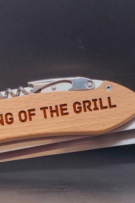 King of the grill BBQ Set, Personalized BBQ tool set, Gift for Grandpa, personalized grill set for Dad, Father's Day Gift, Gift for Dad