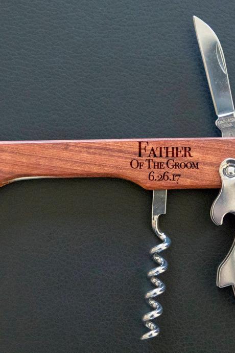 Father bottle opener- custom corkscrew-Engraved wine bottle opener-wedding party gift-monogram bottle opener-personalize opener