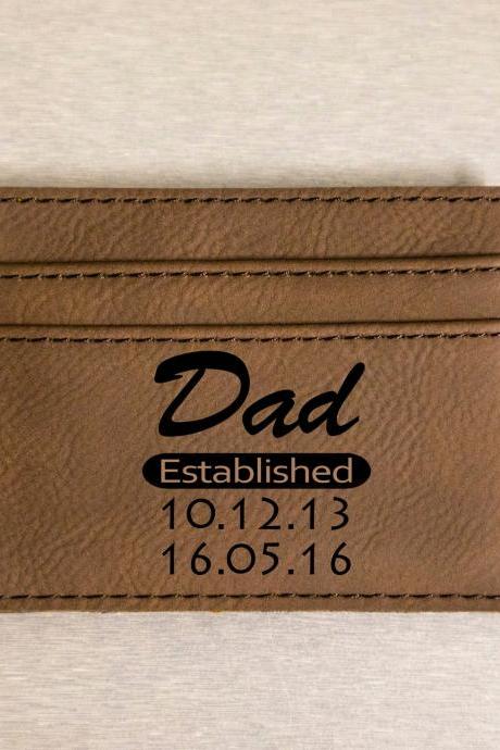 Dad Established leather engraved Money clip, Personalize Money Clip,Custom Money Clip,money clip, Leather Money clip, BFF clip, Father's day