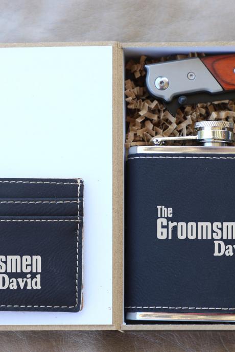 The Groomsmen gift set, Groomsman gift set,Personalize Groomsmen Gift set,Engraved gift set,Groom's Crew gift set, Custom Groom set