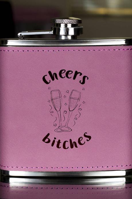 Funny Flask, Unique Flask, Cheers Flask, sarcasm Flask, Birthday Gift, Gift, Perfect Gift, Leather Flask