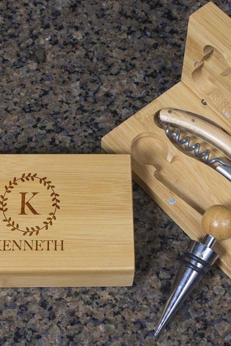 Engraved Wine opener set, Personalized Cork screw Set, Custom Engraved Wine Opener set, Wine Party Favor, Christmas Gift