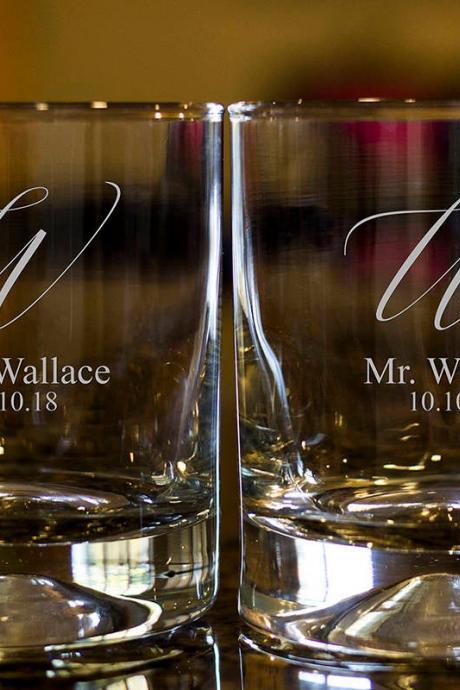 Personalize Rock glass,Engraved Whiskey glasses, Love Whiskey glasses,Bourbon Glasses, Etched Scotch glasses,Couple scotch glass, custom