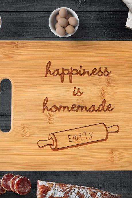 Custom Engraved Cutting Board 6' x 9' - Personalized Large Bamboo Wood Cutting Board Cooks Kitchen // Bride, Mothers Day Gift, Sister