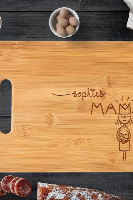 Custom Engraved Cutting Board - Personalized Modern Designed Couples Bamboo Wood Cutting Board // Weddings, Couples, World&amp;#039;s Best
