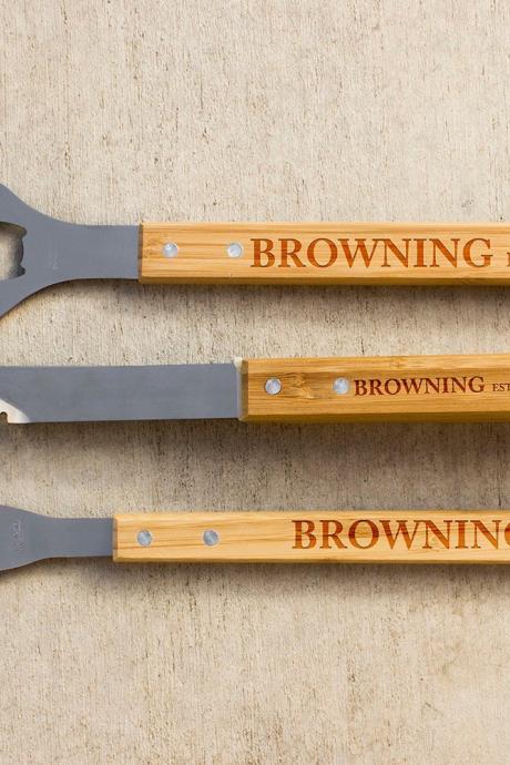 Personalized BBQ Set, Personalized BBQ tool set, Unique BBQ Grill Set, Browing Engraved Barbecue Set, personalized grill set