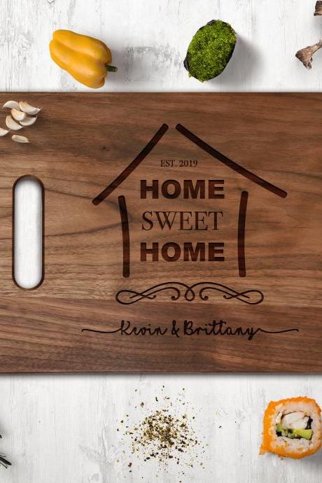 Realtor Cutting Board, House Owner Gift,newly Weds Gift Board,couple Walnut Cutting Board, Wedding Gift, Kitchen Decor,housewarming Gift